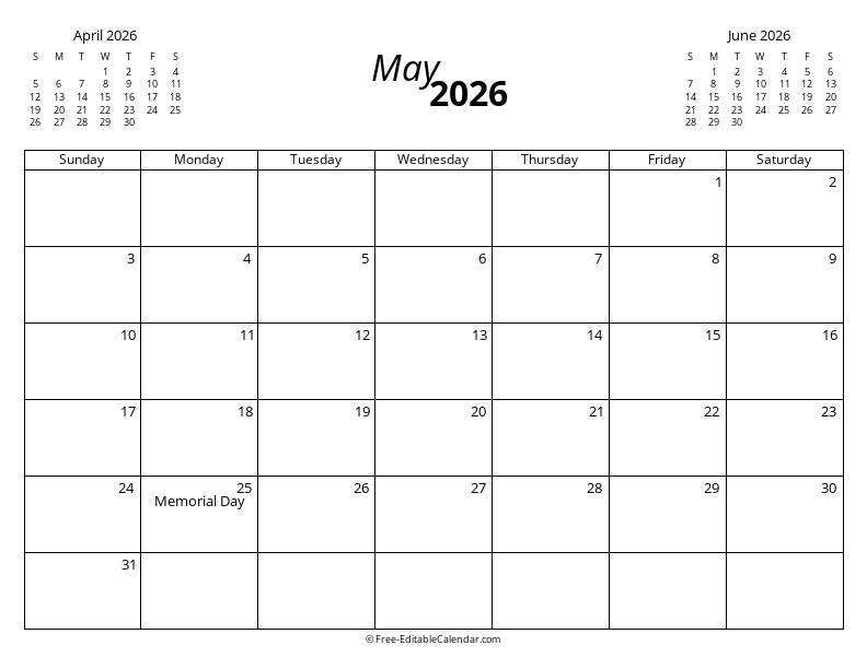 May 2026 with Mini Calendars