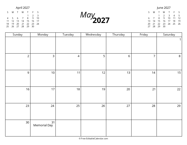 May 2027 with Mini Calendars