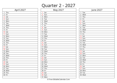 Q2 2027 — Landscape, Daily List View