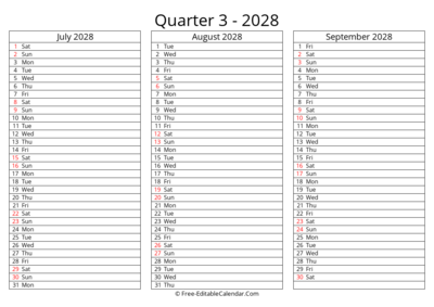 Q3 2028 — Landscape, Daily List View