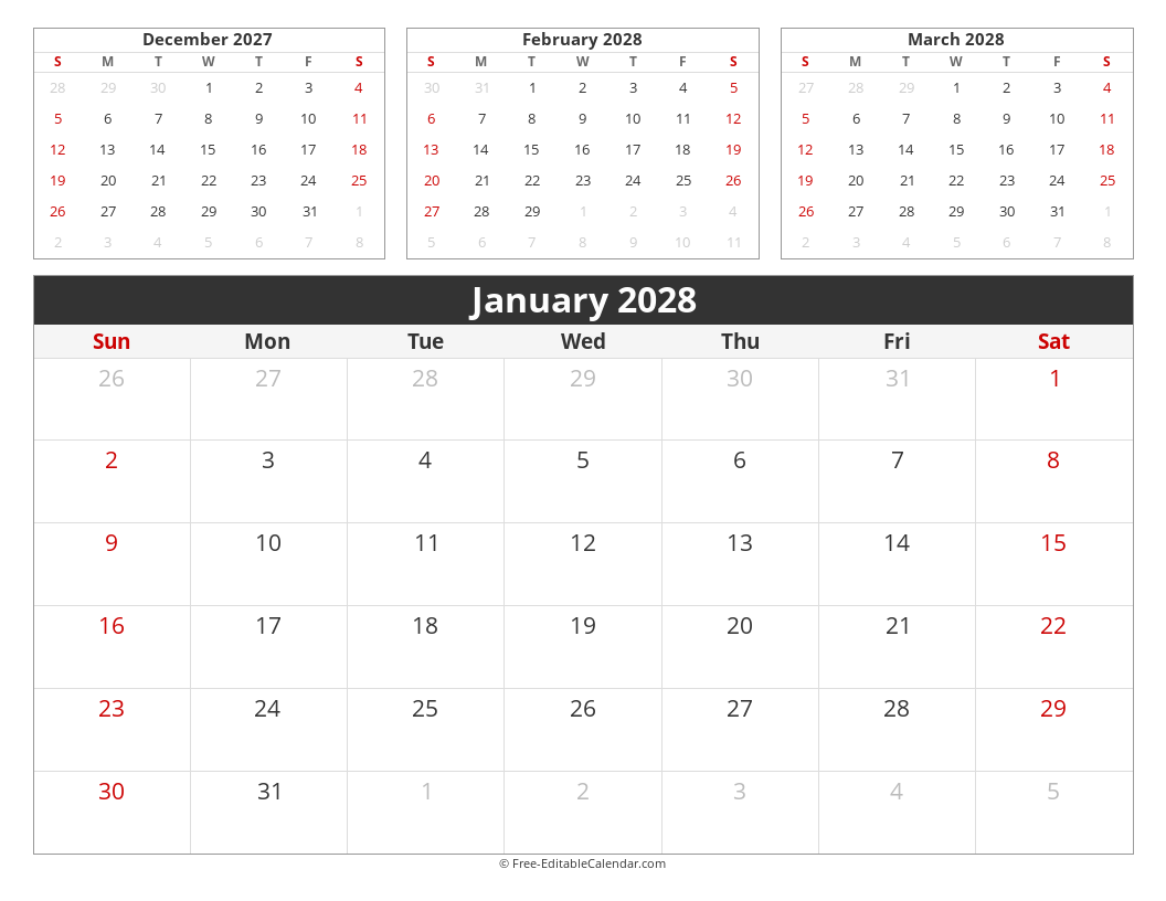 Monthly with three mini months